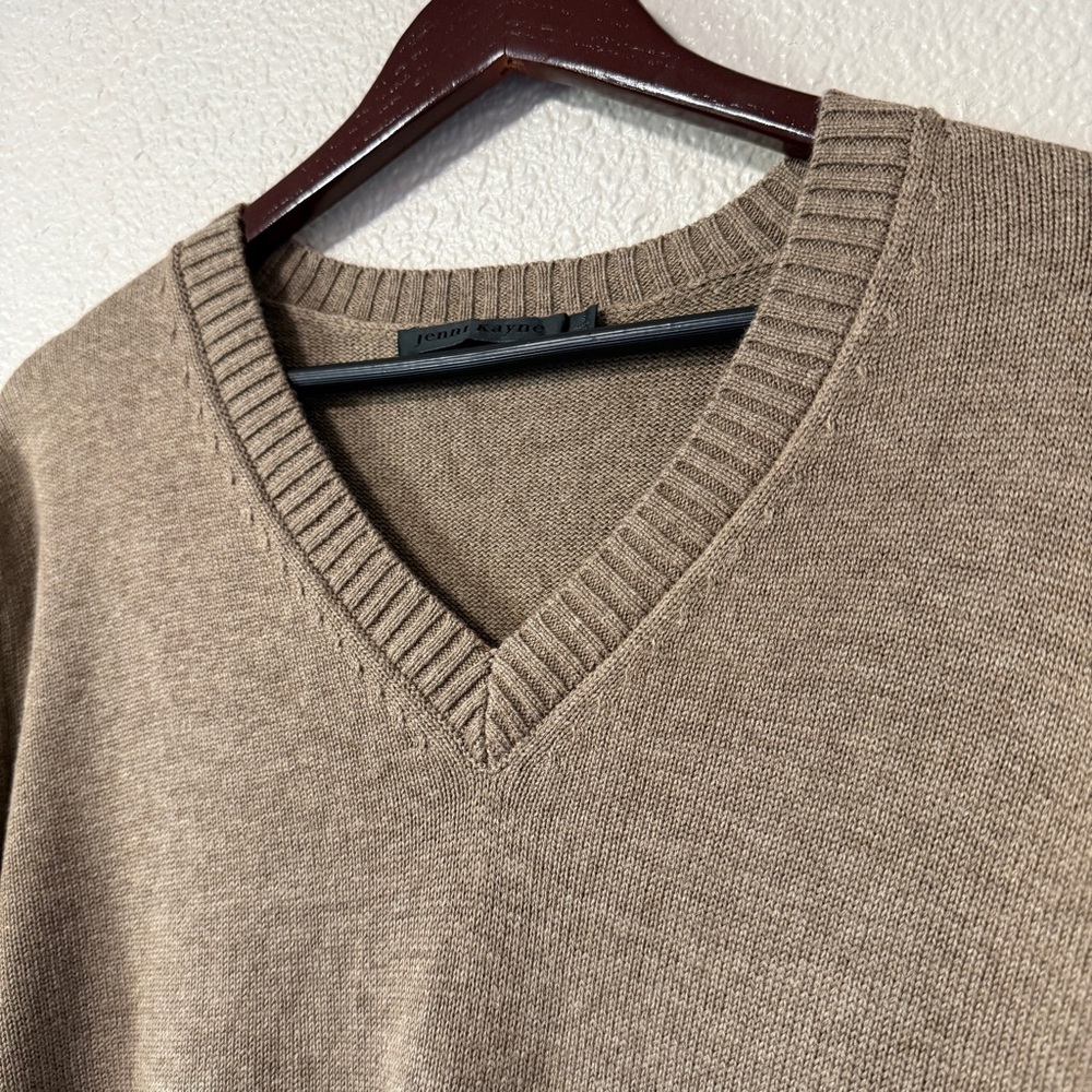 NWOT Jenni Kayne Simone V-Neck Sweater S Cotton Merino Oversized Neutrals Summer - Picture 5 of 8